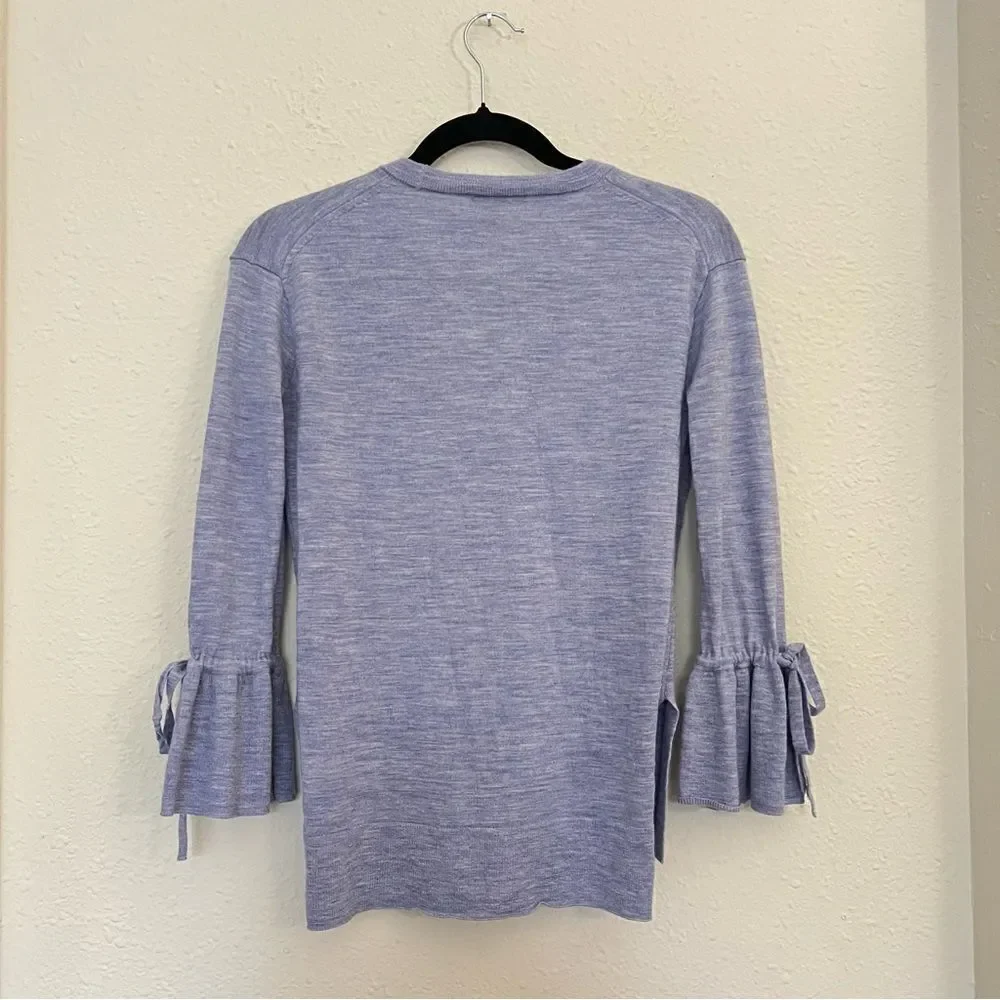 J. Crew 100% Merino Wool V-Neck Bell Sleeve Knit Sweater Size XXS